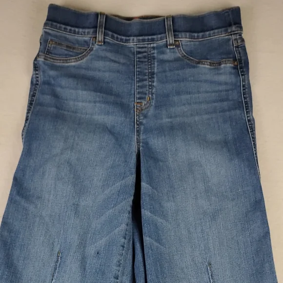 Spanx Pull On Wide Leg Jeans In Medium Wash Size Woman's Large - Picture 4 of 8